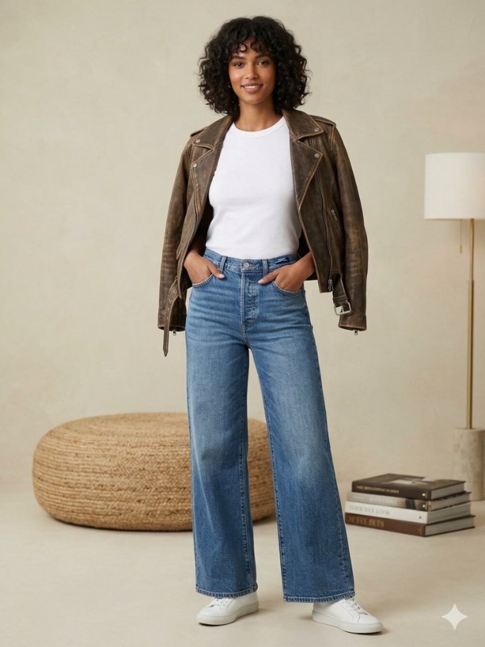 RE/DONE High Rise Wide Leg Crop Jeans Size 25 Blue Denim